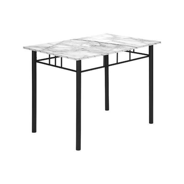 Monarch Specialties Modern 5pc. White Marble Dining Table Set