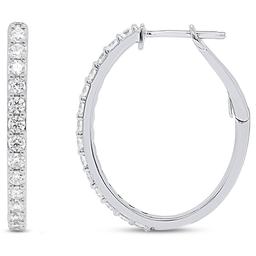 Nova Star(R) 1ctw. Lab Grown Diamond Sterling Silver Hoop Earrings