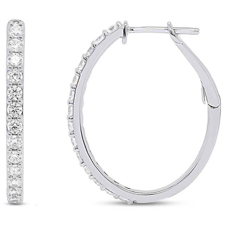 Nova Star(R) 1ctw. Lab Grown Diamond Sterling Silver Hoop Earrings
