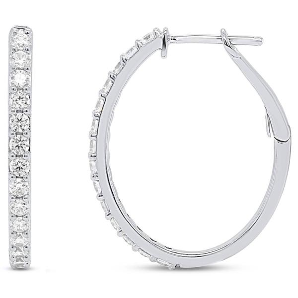 Nova Star(R) 1ctw. Lab Grown Diamond Sterling Silver Hoop Earrings - image 