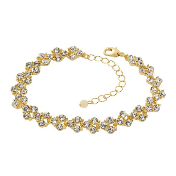 Design Collection Gold-Tone Cubic Zirconia Station Bracelet - image 