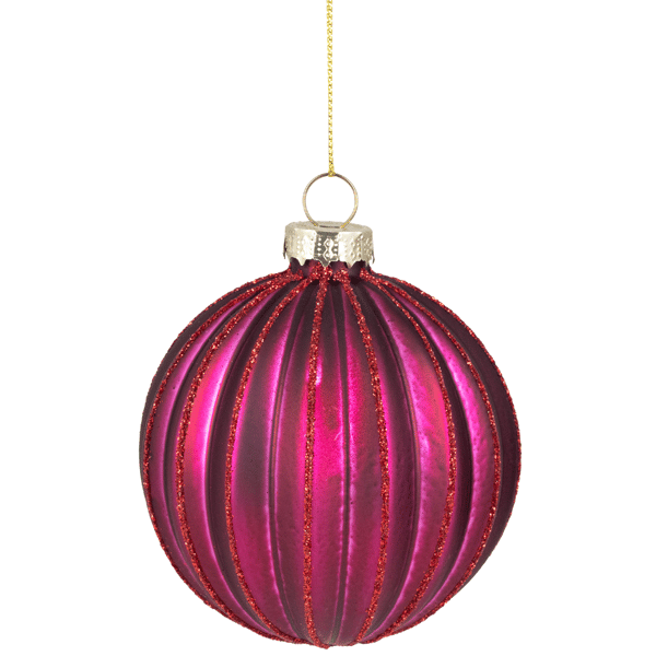 Northlight 4ct. Maroon Ribbed Glass Ball Christmas Ornaments