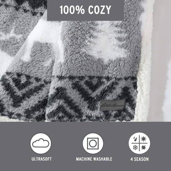 Eddie Bauer Woodland Fair Isle Sherpa Throw