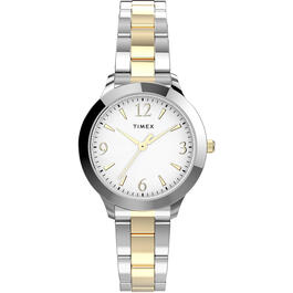 Womens Timex&#40;R&#41; Two-Tone Case Silver Dial Watch - TW2V35900JI