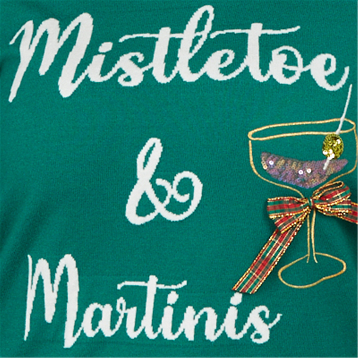 Plus Size Ruby Rd. Happy Holidays Mistletoe & Martinis Sweater