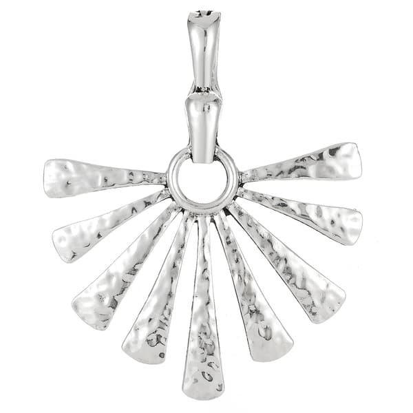 Wearable Art Silver-Tone Antique Sunrays Enhancer Pendant - image 