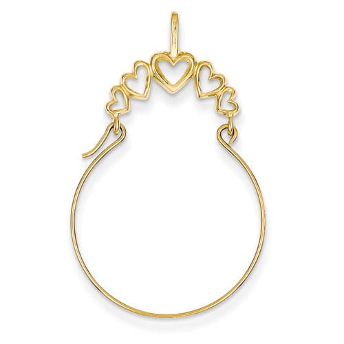 Gold Classics&#40;tm&#41; 14kt. Polished 5 Heart Charm Holder - image 