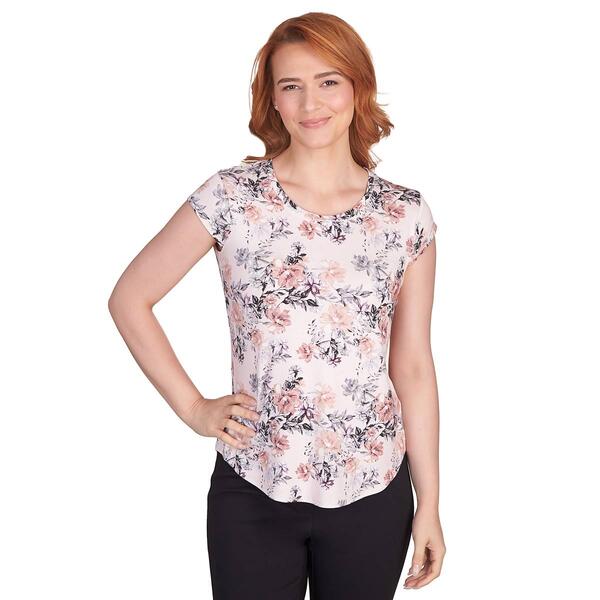 Womens Emaline Key Items Floral Cap Sleeve Tee - image 