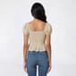 Juniors Trixxi Puff Sleeve Mix Media Corset Top - image 2