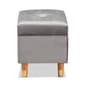 Baxton Studio Elias Grey Velvet Fabric & Wood Storage Ottoman - image 4