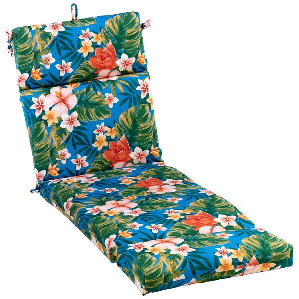 Jordan Manufacturing Floral Chaise Lounge Cushion - Turquoise - image 