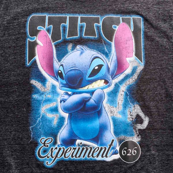 Young Mens Disney Stitch Crew Neck Short Sleeve Graphic Tee