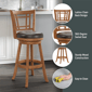 HH2 Home Fairfox Oak Wood Bar Height Swivel Stool - image 10