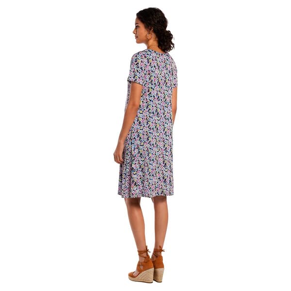 Womens Architect® Short Sleeve Floral A-Line Dress