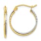 Gold Classics(tm) 10kt. Two-tone Diamond Cut Twisted Hoop Earrings - image 1