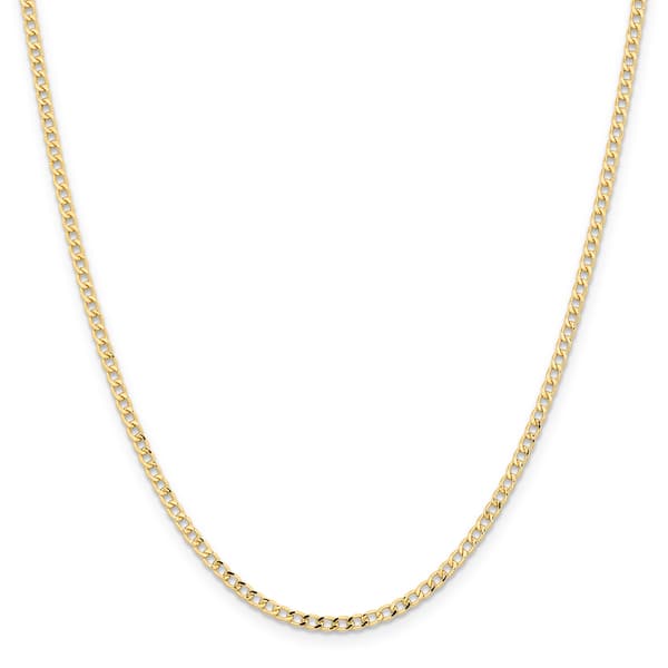 Unisex Gold Classics(tm) 2.85mm. 14k Semi Solid Curb Link Necklace