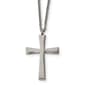 Mens Gentlemen's Classics&#40;tm&#41; Steel Brushed Cross Necklace - image 1