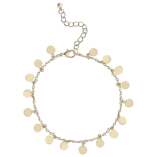 Jessica Simpson Yellow Gold Clear Rhinestone Anklet Set