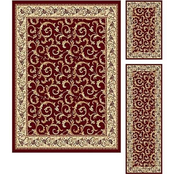 Tayse Elegance Westminster 3pc. Area Rug Set - Red - image 