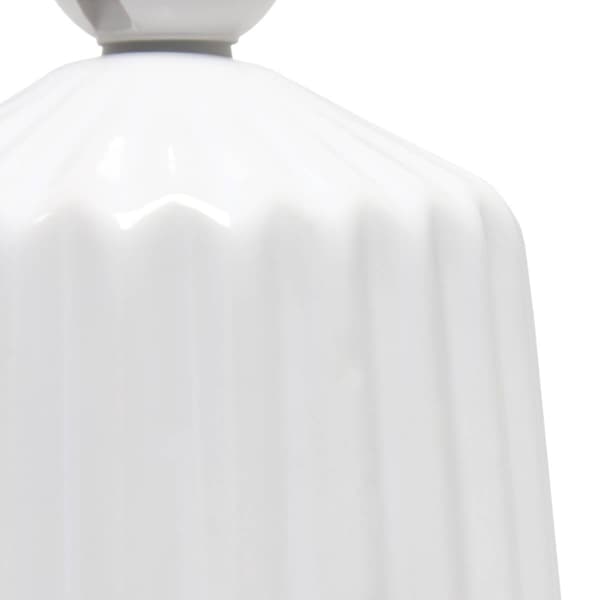 Simple Designs Off White Ceramic Pleated Base Table Lamp w/Shade