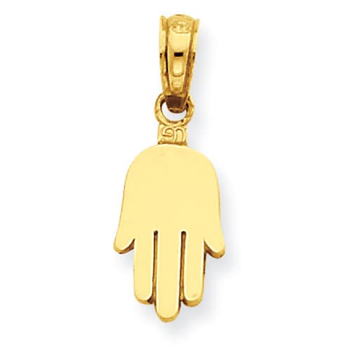 Gold Classics(tm) 14kt. Gold Small Solid Hamsa Pendant - image 
