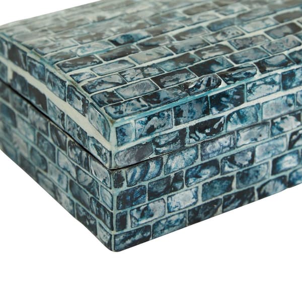 9th &amp; Pike® Shell Mosaic Patterned Wood Boxes - Set of 2