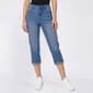 Womens Bleu Denim 5 Pocket Roll Cuff Denim Capri Pants - image 1