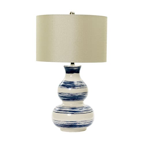 M.R. Lamp & Shade Striped Ceramic Table Lamp - image 