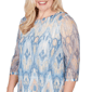 Petite Alfred Dunner Out Of The Blue Scallop Trim Ikat Blouse - image 5