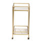 Baxton Studio Louise Glam & Luxe White Marble 2-Tier Wine Cart - image 4