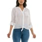 Petite Zac & Rachel 3/4 Roll Tab Sleeve Tie Front Blouse - image 1