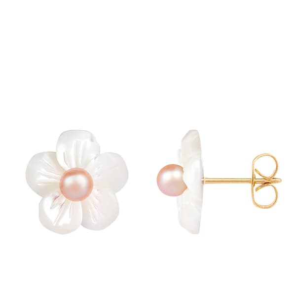 Splendid Pearls 14kt. Gold Mother of Pearl Stud Earrings