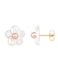 Splendid Pearls 14kt. Gold Mother of Pearl Stud Earrings - image 1