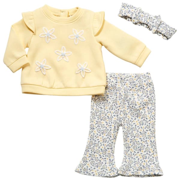 Baby Girl (NB-9M) Nicole Miller 3pc. Flower Fleece Set - image 