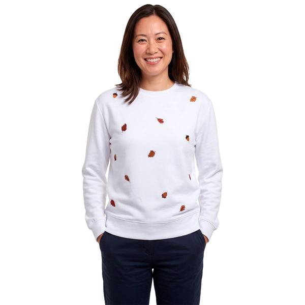 Womens Remi James Long Sleeve Leaves & Acorns Fleece Sweatshirt