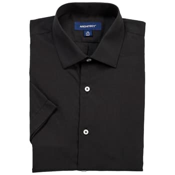 Mens Architect® Regular Fit Short Sleeve Dress Shirt - Black - Boscov's