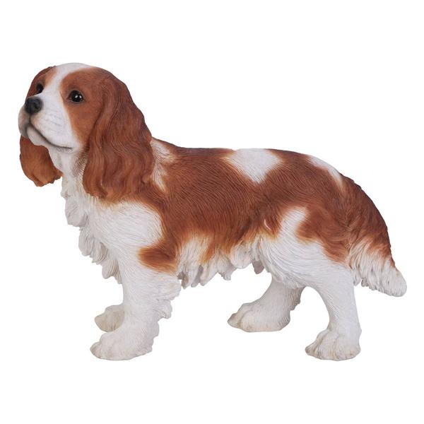 Hi-Line Gift Brown & White King Charles Spaniel Garden Statue