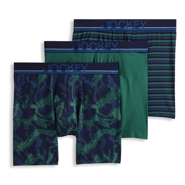 Mens Jockey(R) 3pk. True Style 6in. Tropical Boxer Brief-Blue/Green
