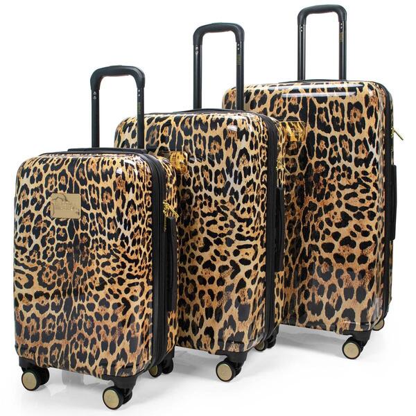 Badgley Mischka Leopard 3pc. Expandable Luggage Set - image 
