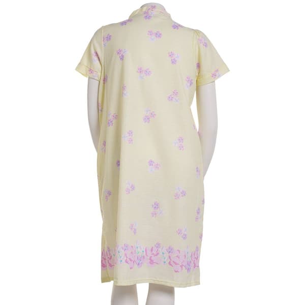 Womens Elegant Emily Short Sleeve Floral Zip Front Duster