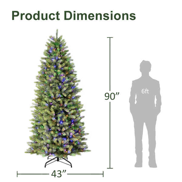 Puleo International 7.5ft. Pre-Lit Kensington Fir Christmas Tree