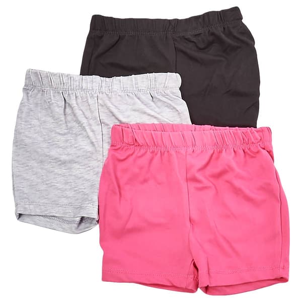 Toddler Girl Pink Velvet 3pk. Solid Bike Shorts - image 