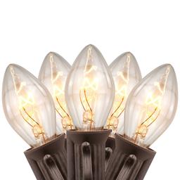 Northlight Seasonal 25ft. Clear C7 Christmas Lights - Brown Wire