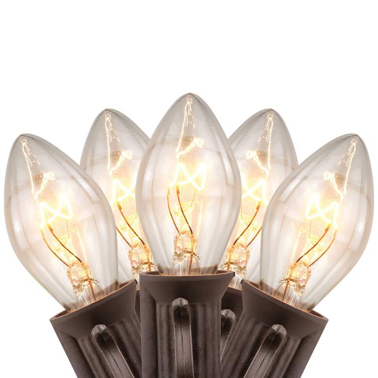 Northlight Seasonal 25ft. Clear C7 Christmas Lights - Brown Wire