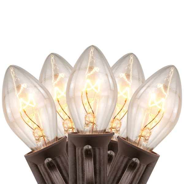 Northlight Seasonal 25ft. Clear C7 Christmas Lights - Brown Wire