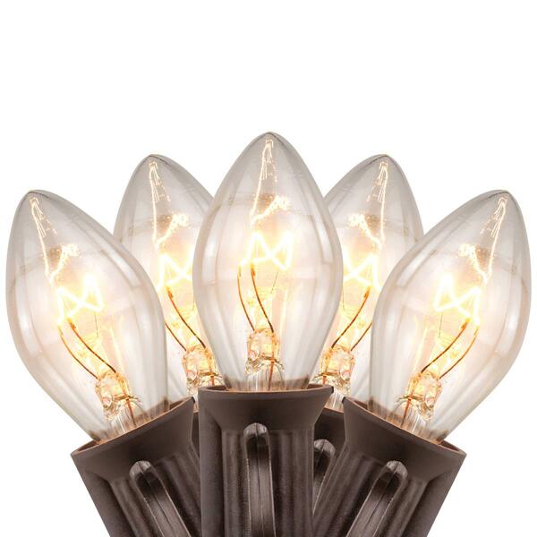 Northlight Seasonal 25ft. Clear C7 Christmas Lights - Brown Wire - image 