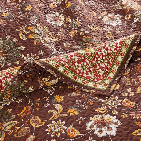 Greenland Home Fashions&#8482; Audrey Tropical Chocolate Quilt Set