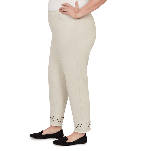 Plus Size Alfred Dunner Detail Driven Geometric Cut Out Pants
