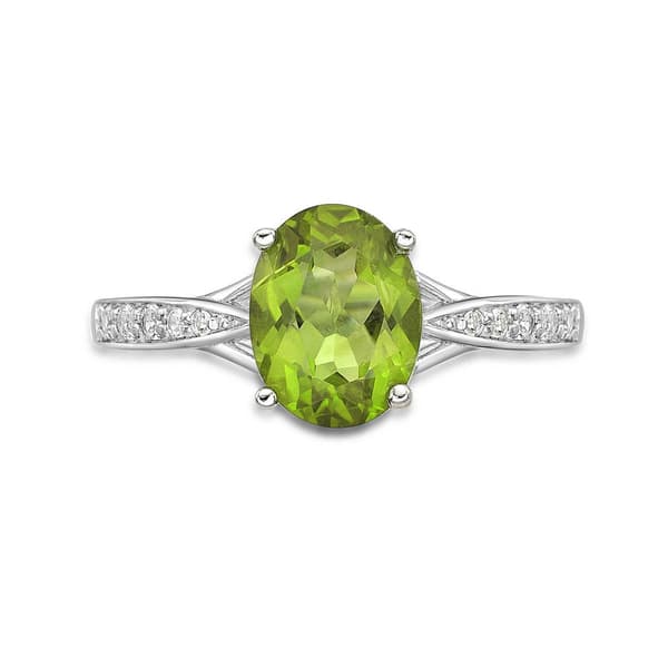 Sterling Silver Ring w/ Peridot & White Topaz Gemstones