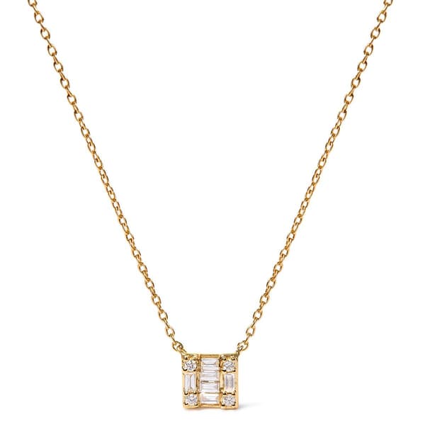 Haus of Brilliance 10kt. Gold 1/10ctw. Diamond Mosaic Pendant